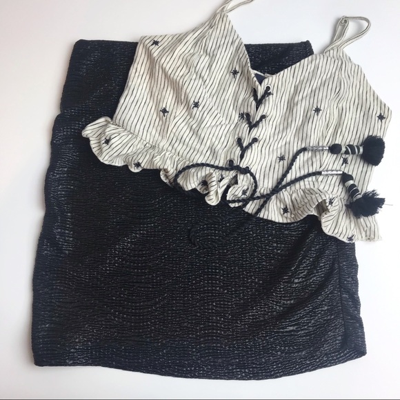 BCBG Bodycon mini Skirt metallic black D - Picture 2 of 6